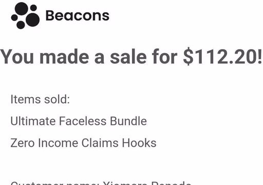 Sale notification for $112.20